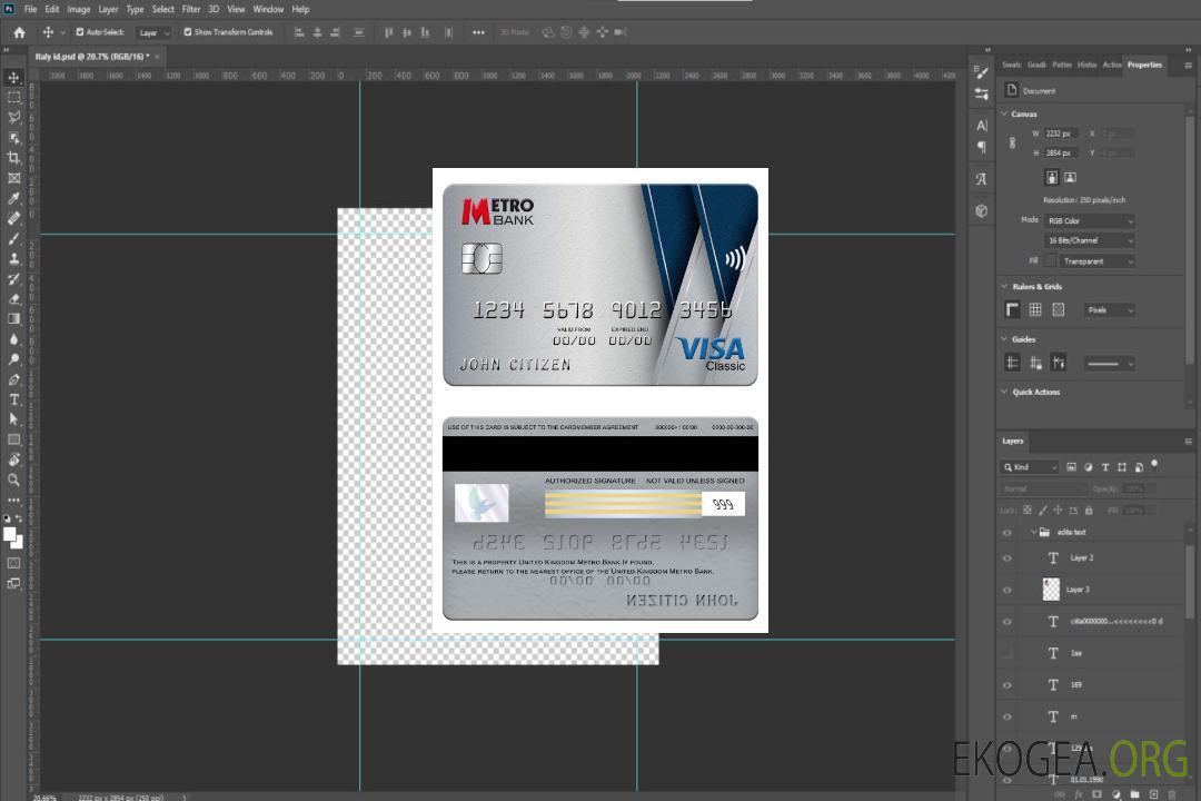 Carte visa classique de la Metro Bank du Royaume-Uni template Carte visa classique de la Metro Bank du Royaume-Uni template